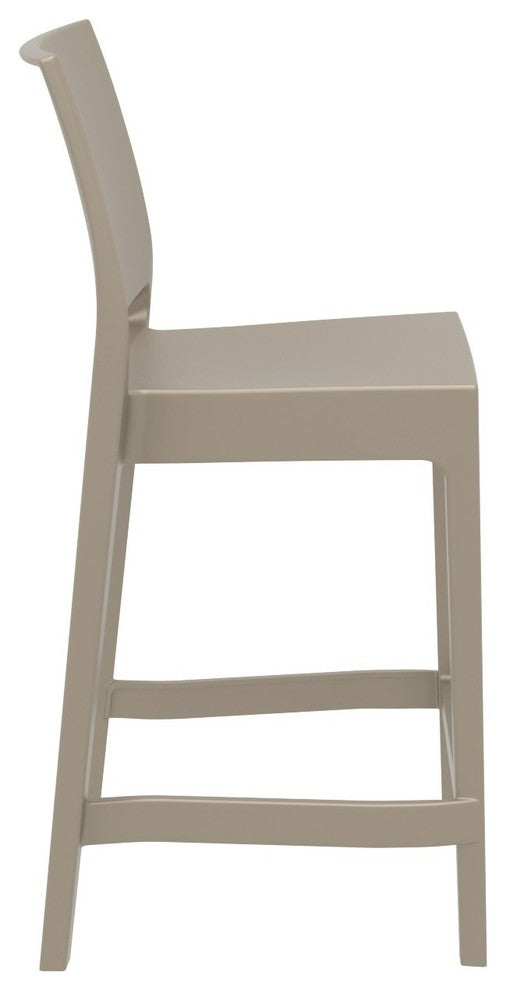 Maya Resin Counter Stool, Taupe, Set of 2
