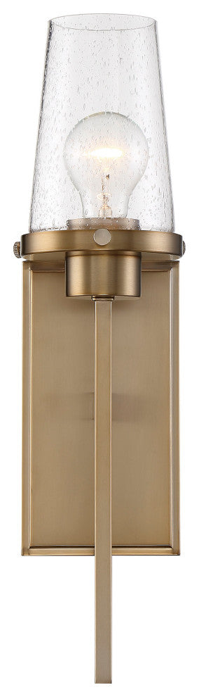 Rector- 1 Light Wall Sconce - with Clear Glass - Burnished Brass Finish