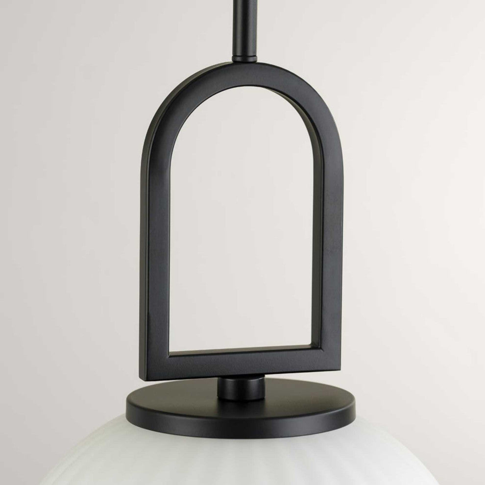 Stanza Collection One-Light New Traditional Pendant Light, Matte Black