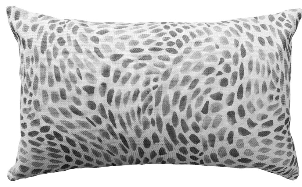 Matisse Dots Graphite Gray Throw Pillow 12x19, with Polyfill Insert