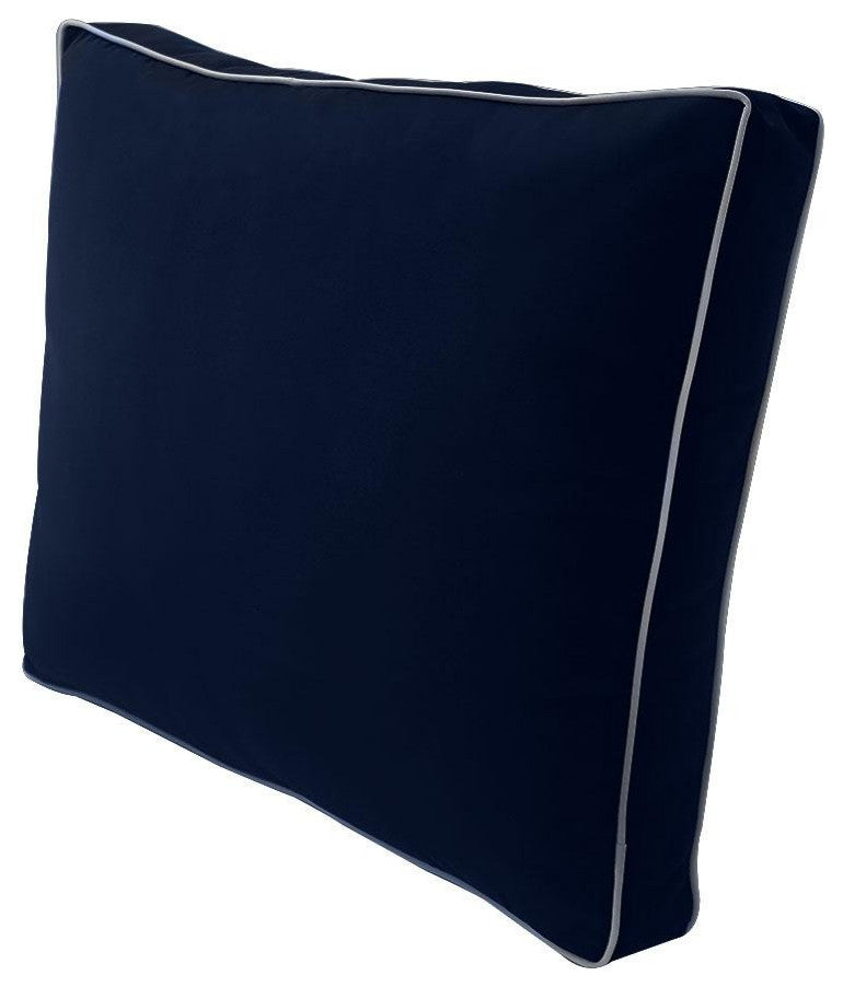 |COVER ONLY|Outdoor Contrast Pipe Trim Medium Deep Seat Back Pillow Cover AD101
