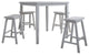 Benzara BM280257 36" Counter Height Square Dining Table Set, 4 Stools, White