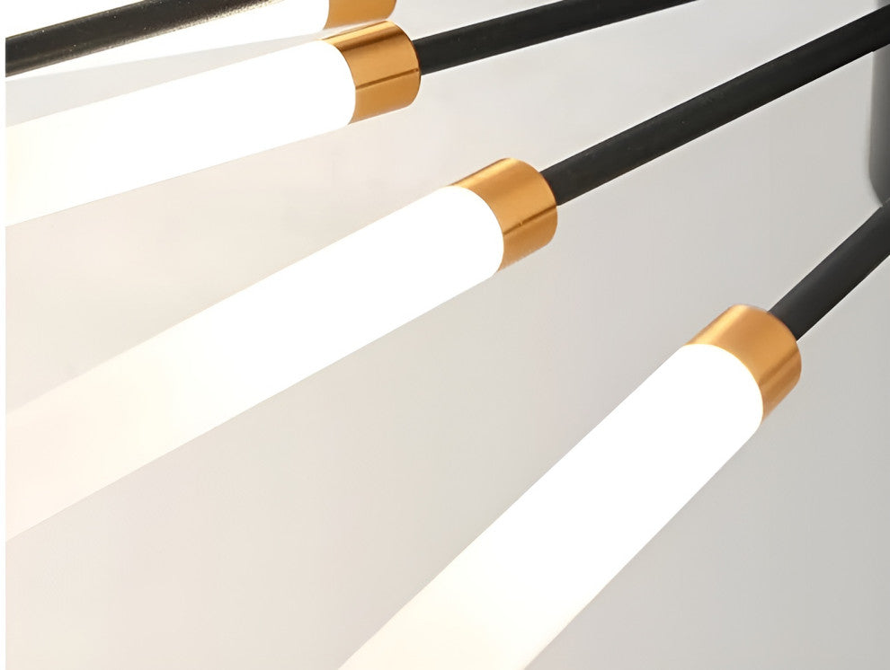 Willisau | Luxury LED Sun Ceiling Light, Black, 18 Heads