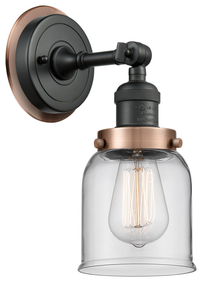 INNOVATIONS LIGHTING 203BK-BPAC-HRAC-G52 Small Bell 1 Light Mixed Metals Sconce