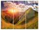 "Sunrise Over Green Mountains" Photo Metal Wall Art, 3 Panels, 36"x28"