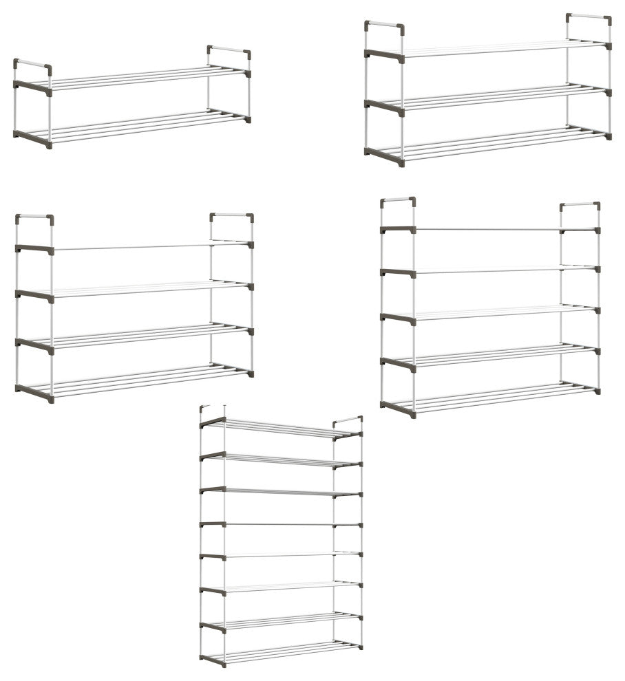 Shoe Rack 4-Tier Shoe Organizer for Closet, Bathroom, Entryway Holds 20 Pairs, White