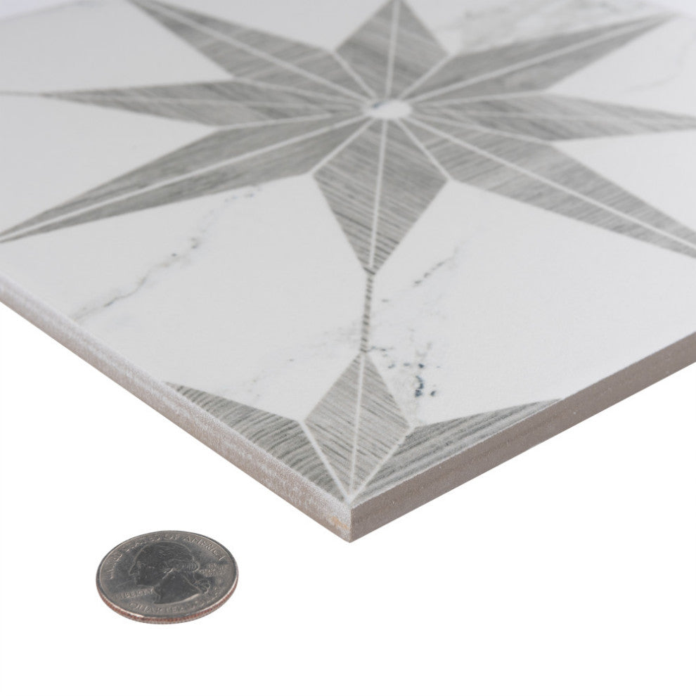 Llama Stella Loire Porcelain Floor and Wall Tile, Noce, Silver