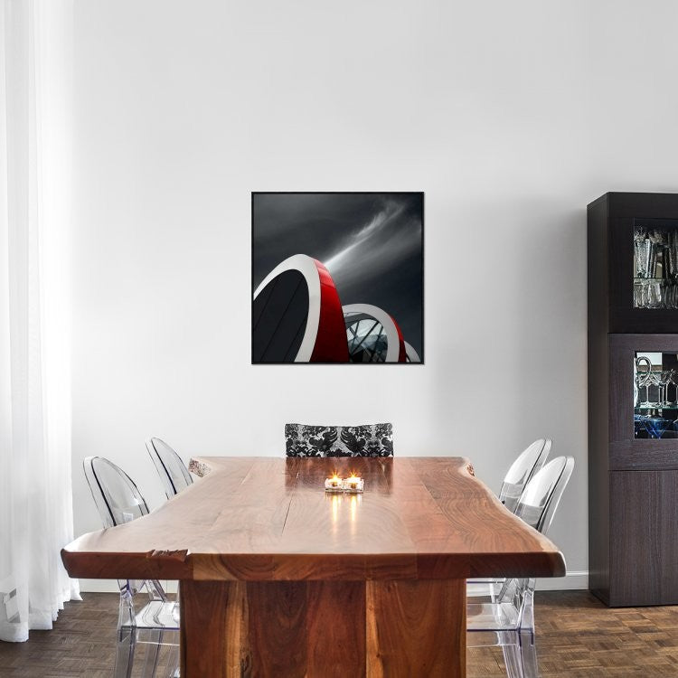 "Mediacita" Framed Canvas Giclee by Gilbert Claes, 31x31"