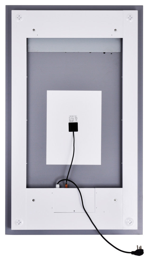 Abril Rectangle Matte White LED 30 in. Mirror From our Abril Collection