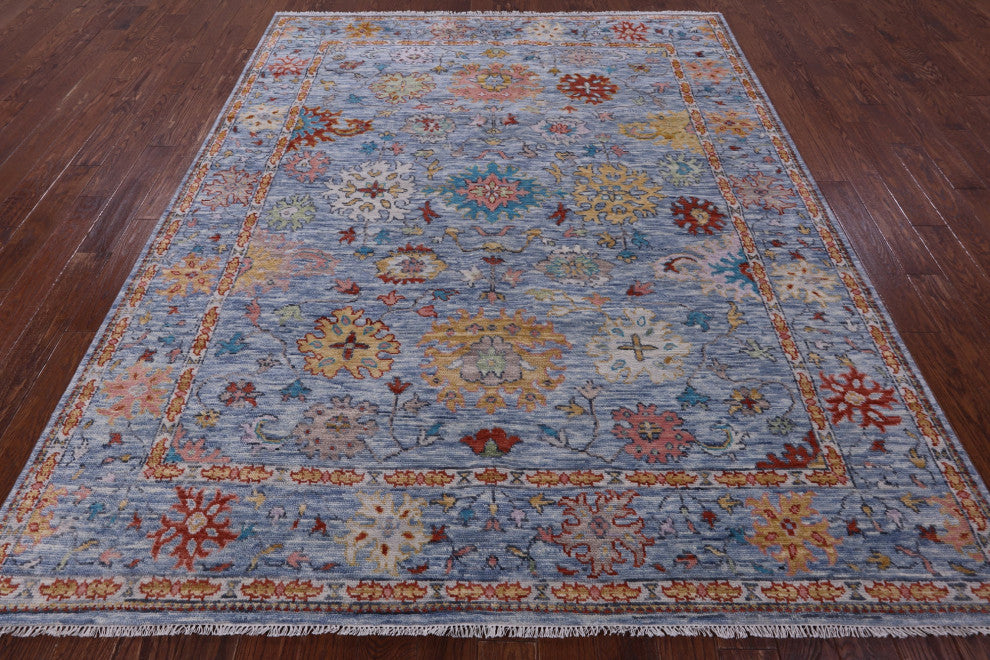 Hand Knotted Turkish Oushak Wool Rug 8' 0" X 9' 10" - Q13480
