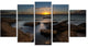 "Rocky Sydney Beach at Sunset" Canvas Print, 5 Panels