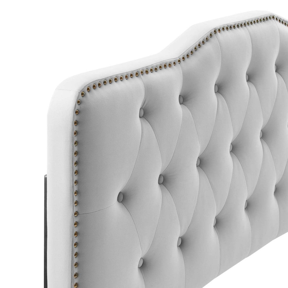 Sophia Tufted Performance Velvet Twin Headboard Light Gray
