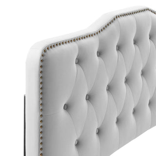 Sophia Tufted Performance Velvet Twin Headboard Light Gray