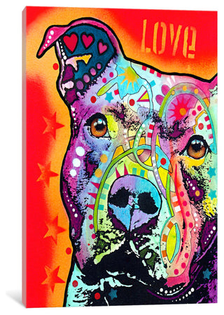 "Thoughtful Pit Bull" Wrapped Canvas Art Print, 26x18x1.5