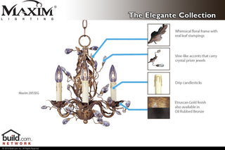 Maxim 2855 Elegante 14"W 3 Light Chandelier - Etruscan Gold