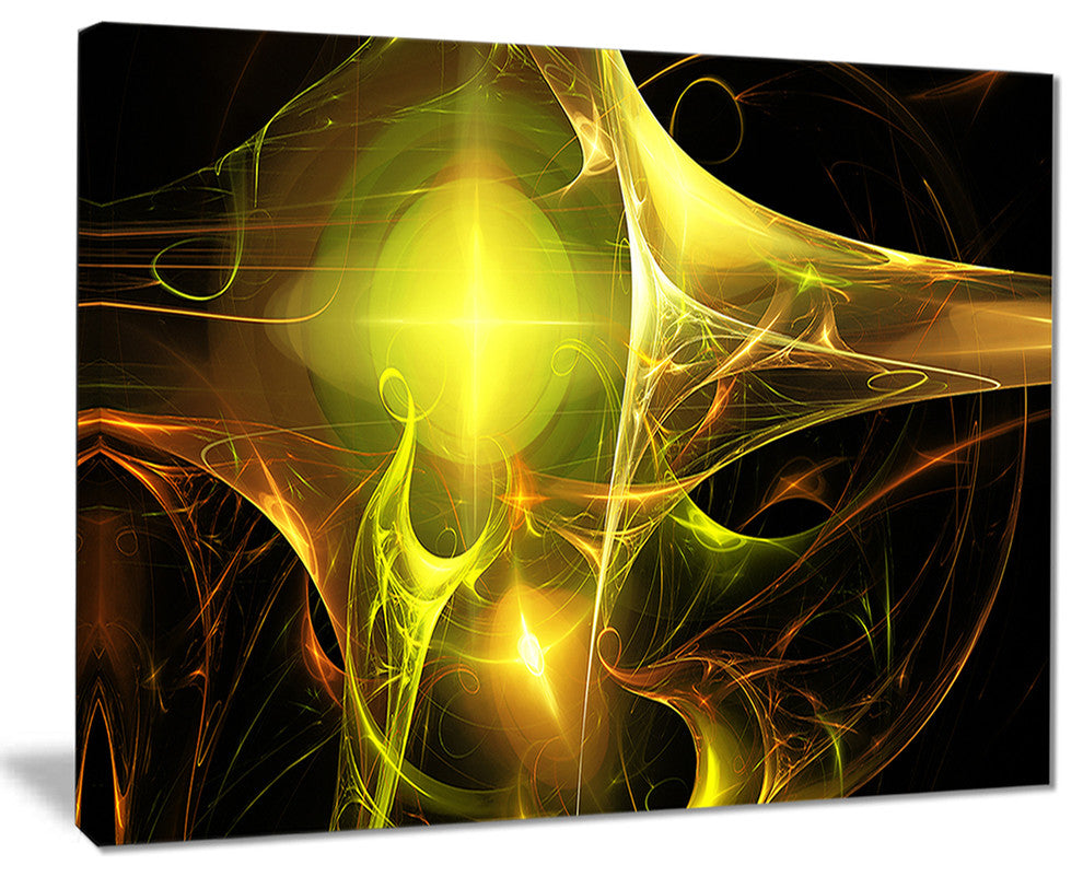 "Golden Bright Candle" Abstract Digital Art Canvas Print