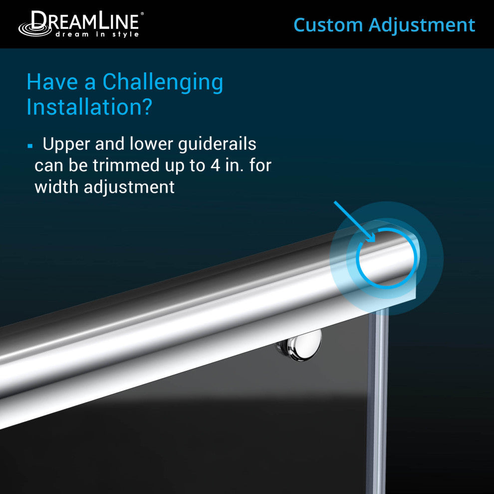 DreamLine Charisma 34x60x78 3/4 Bypass Shower Door Chrome, LD Biscuit Base