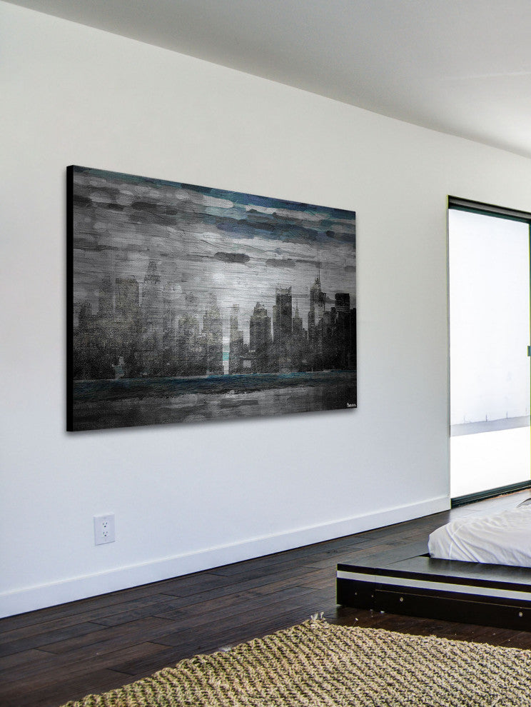 "Sunset in NYC" Print on Brushed Aluminum, 36"x24"