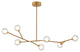 7-LightGold St eel Chandelier With Glass Shades