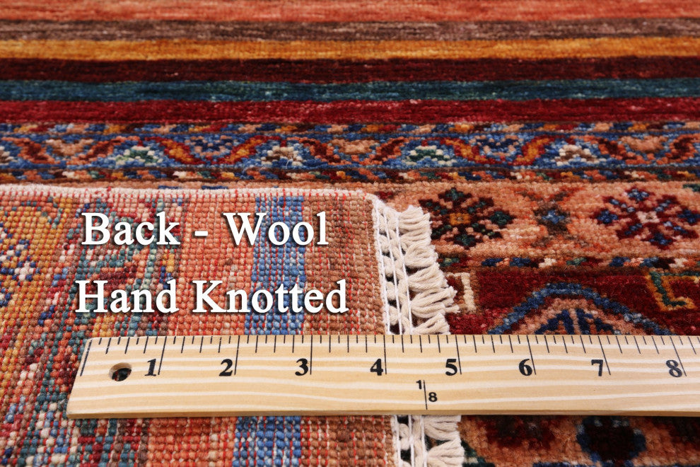 Hand-Knotted Super Kazak Khorjin Rug 5' 9" X 7' 7" Q7441
