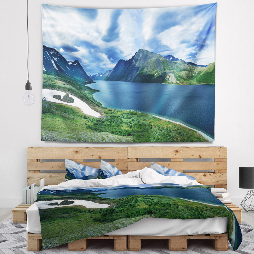 Polar Ural Mountains Panorama Landscape Wall Tapestry, 92"x78"