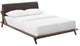 Luella Queen Upholstered Fabric Platform Bed, Cappuccino Brown