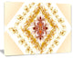 Yellow Rhombus Fractal Design, Oversized Abstract Canvas Art Print, 60x40