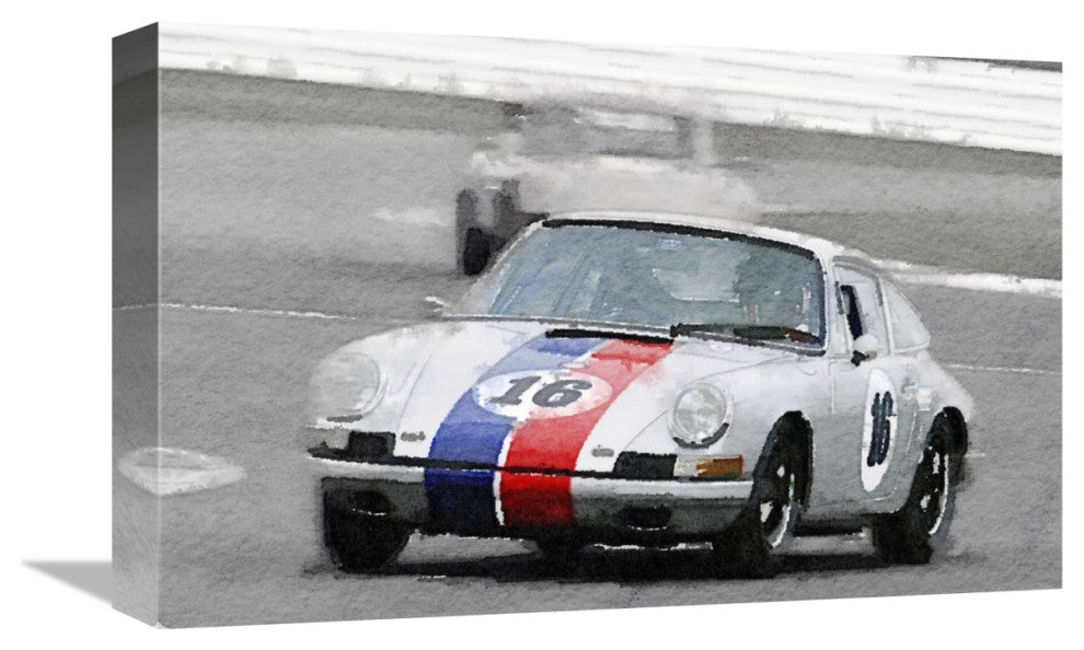 "Porsche 911 Race in Monterey Watercolor" Fine Art Print