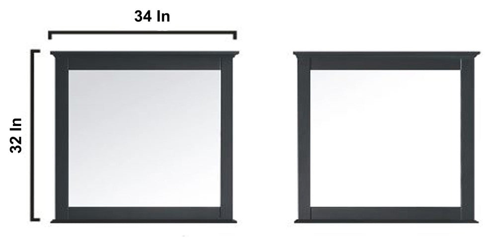 84" Double Vanity, Carrara Marble Top, Square Sinks and 34" Mirrors With Faucets