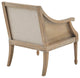 Martha Stewart Isla Reclaimed Natural Cane Inset Armchair, Natural Solid