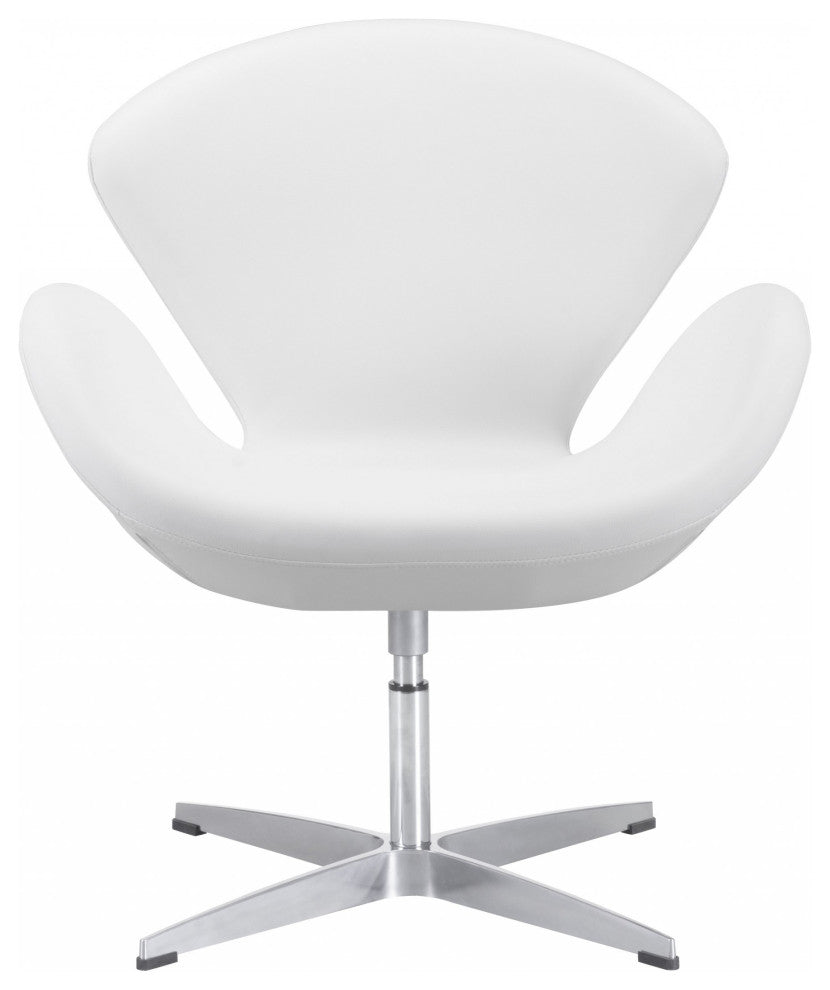 White Scoop Swivel Chair