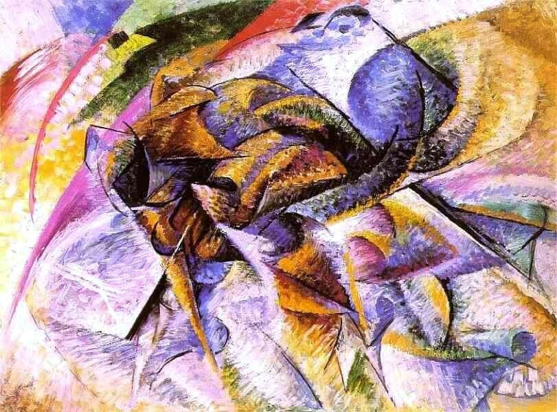 Umberto Boccioni Cyclist, 21"x28" Wall Decal