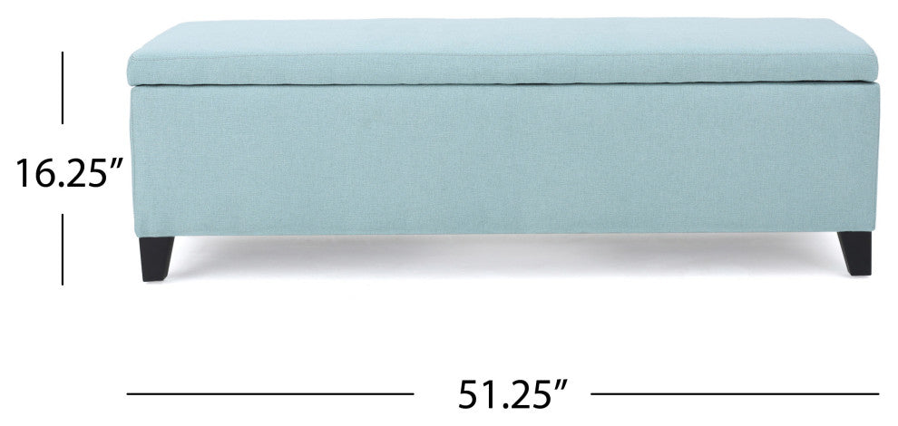 GDF Studio Clor Chic and Modern Storage Ottoman, Light Blue