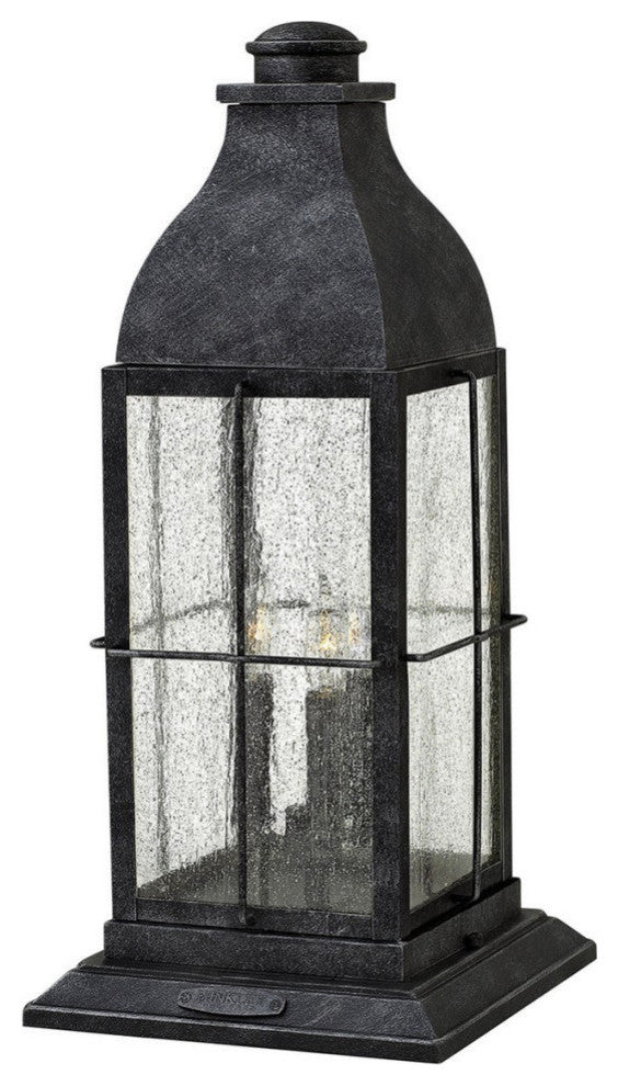 Hinkley Bingham Large Pier Mount Lantern 12V, Greystone