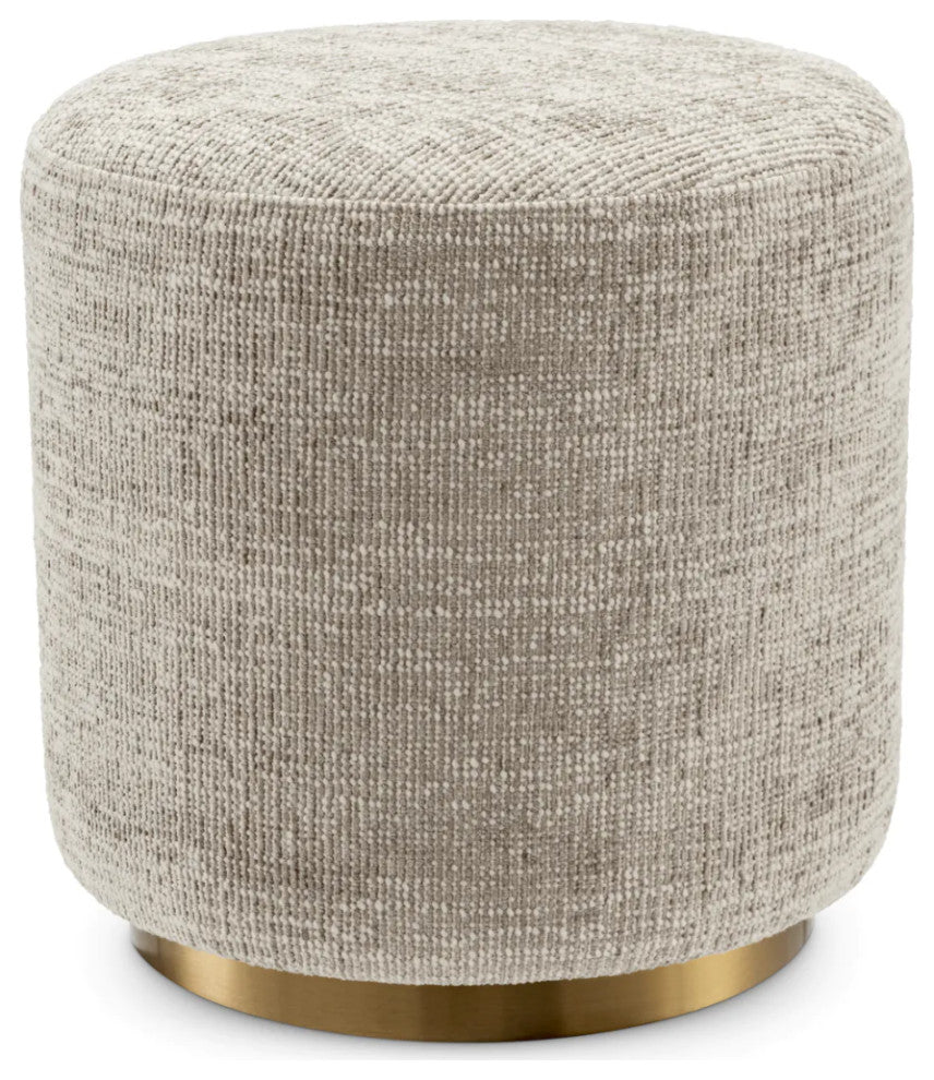 Beige Cylindrical Dining Stool, Eichholtz Greer