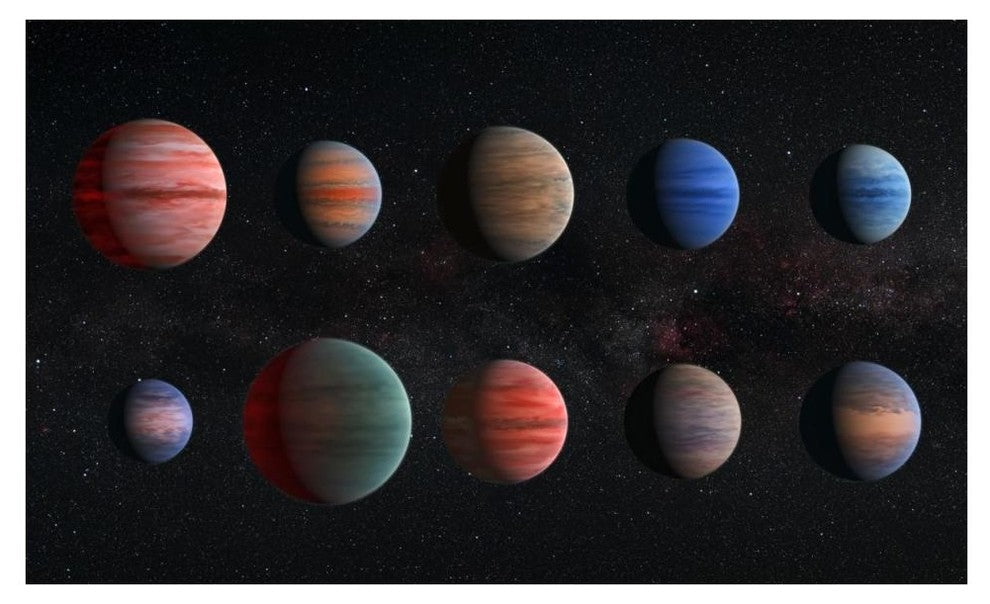 "Artist Impression of Hot Jupiter Exoplanets - Unannotated" Paper Art, 42"x26"
