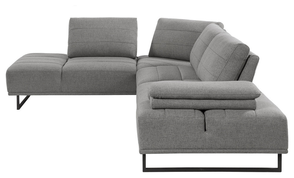 Arden Upholstered Sectional Sofa With Adjustable Back Taupe
