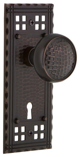 Craftsman Plate Privacy Craftsman Knob, Timeless Bronze