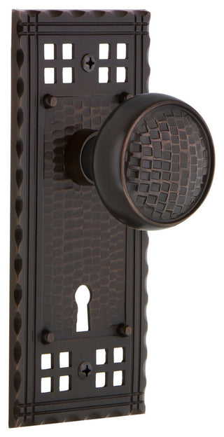 Craftsman Plate Privacy Craftsman Knob, Timeless Bronze