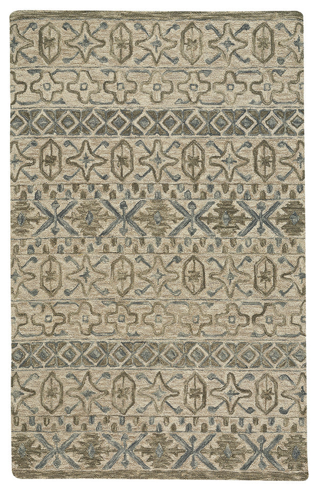 Capel Lincoln Buff Blue 2580_740 Hand Tufted Rugs - 5' X 8' Rectangle