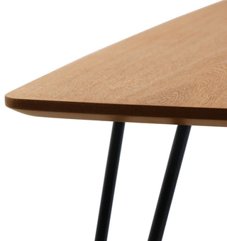 Elmwood 47" Coffee Table Rectangular MDF Tabletop, Black Iron, Natural