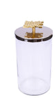 Classic Touch Glass Canister With Mosaic Design