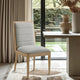 Bristol UpholsteredDining Chair, Set of 2, Grey, Linen Textured Fabric, Natural Finish