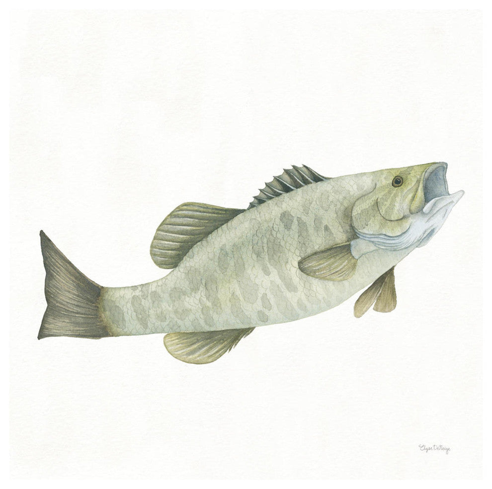 "Gone Fishin Small Mouth" Digital Paper Print by Elyse DeNeige, 42"x42"