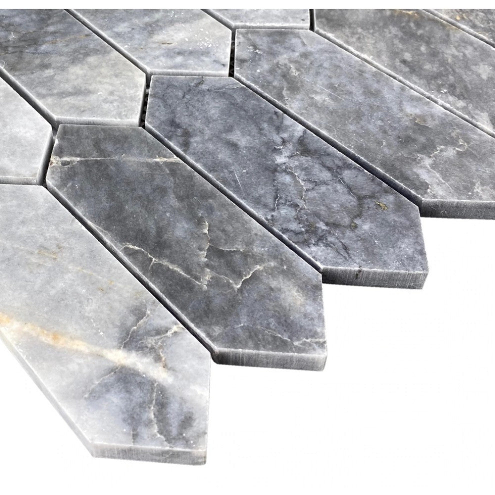 Luna Sky Marble Strada on 12"x12" Mesh Mosaic Tile (10 sqft per box)