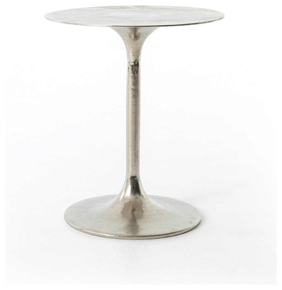 Tulip Side Table-Raw Nickel