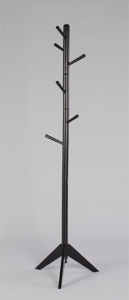 Contemporary Style Hall Tree Coat Rack, Black