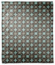 Folk Floral Pattern in Blue and Brown Fleece Blanket
