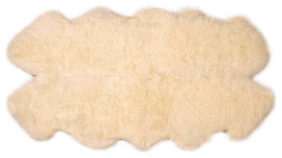 Premium New Zealand Sheepskin Area Rug, Cream, 4' X 6'