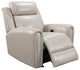 Bowery Hill Modern Geuine Leather & Hardwood Recliner Chair in Cream
